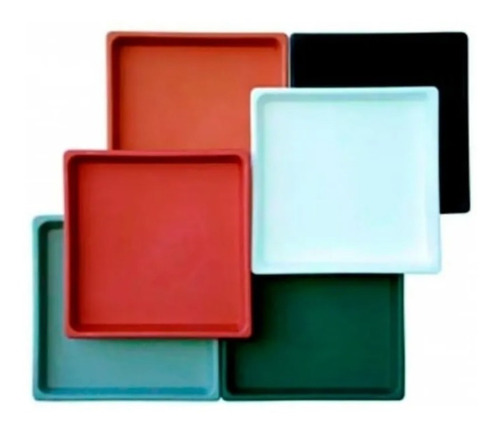 Plato De Plastico Cuadrado Maceta Matri Cubo 30x30 Base