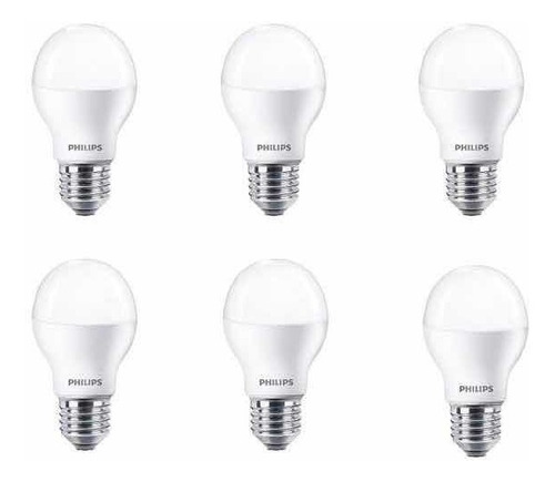 Paquete De 6 Focos 12w (100w) Philips 6500k Luz Fría 349241