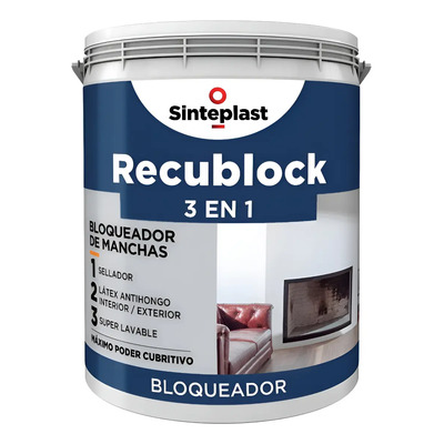 Recublock 3en1 Bloqueador, Sellador Y Látex Antihongo 4lt | Envío gratis