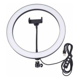 Aro De Luz Led 12 30cm C/ Base Para Celular Para Foto Video Color Blanco