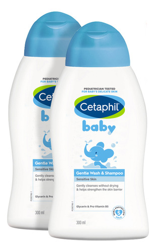 Set Cetaphil Baby Cuidado Para Bebes Baño Liquido 300ml X2