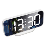 Espejo De Reloj Digital Led Con Brillo Electrónico Ajustable