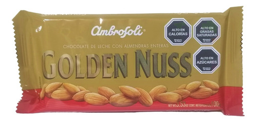 Chocolate De Leche Con Almendras Golden Nuss Ambrosoli 100 G