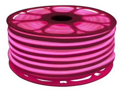 Manguera Neón 50m Luz Rosa Flexible C/ Regulador Marca Jwj