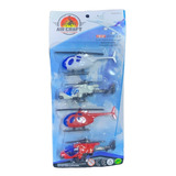 Set 4 Helicopteros Pequeños De Juguete Plastico Para Niños