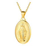 Nofade Silver Gold Virgin Mary Necklace For Women Men 18k G.