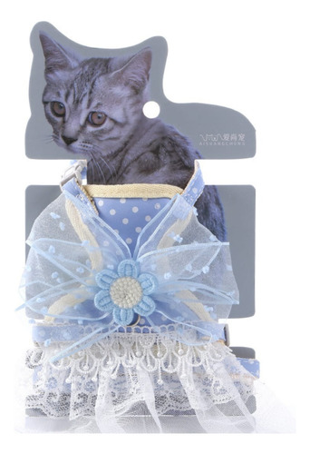 Arnés Y Correa Con Vestido Ultra Ligero Tutu Para Gato - Cs