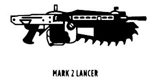 Vinil Sticker Calcomanía  Lancer  Gears Of War