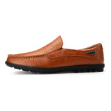 Mocasines Para Hombre Piel De Vaca Zapatos Casuales Flats