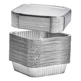 [paquete De 25] Moldes Cuadrados De Aluminio Para Pasteles D