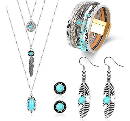 Juegos De Joyería Para Mu Vintage Multi Layered Turquoise Co