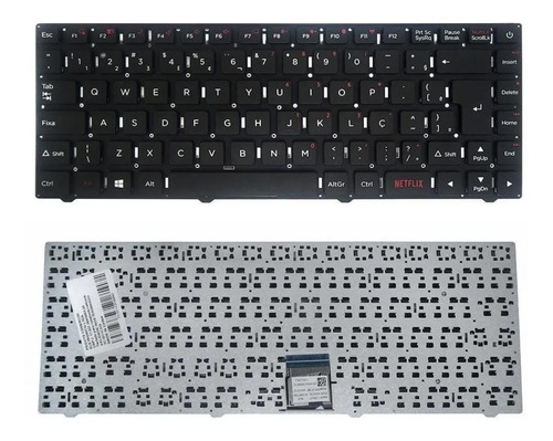 Teclado Positivo Compatível 82r-14a240-421ne Tecla Netflix Cor Preto Idioma Português Brasil