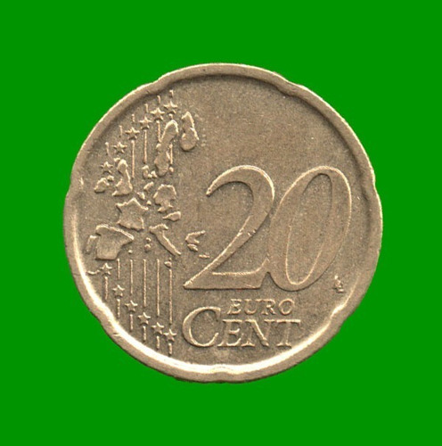 Moneda De España 20 Centavos De Euro, Año 1999, Estado Usada