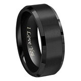 Corona 8 Mm 6 Mm 4 Mm Negro Tungsteno Anillos Para Parejas 