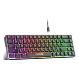 Chonchow Mini Rgb 60% Teclado Para Juegos, 68 Teclas Pequeño