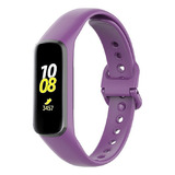 Pulseira De Silicone Para Samsung Galaxy Fit2 R220 Sm-r220 Cor Roxo Largura 16 Mm