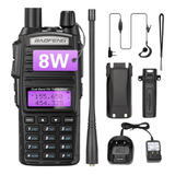 Baofeng Uv-82 Walkie Talkie Con Linterna Y Manos Libres Vox