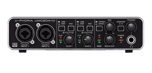 Behringer Umc-204hd U-phoria Interface 2 Entradas 4 Salid