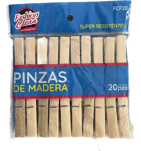 24 Packs De 20 Pinzas De Madera Para Ropa (85872)