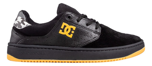 Zapatilla Dc Shoes Modelo Plaza Ss Negro Amarillo Exclusiva