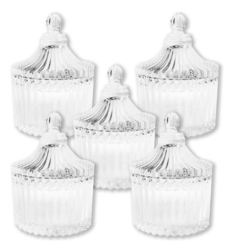 Set X5 Portavelas Vidrio Diseño Candelabro Decoracion Bz3