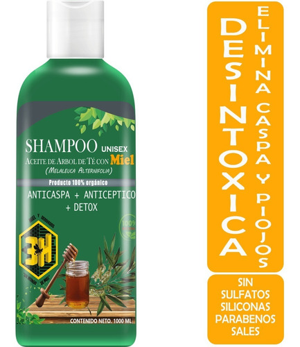 Shampoo Árbol De Té Con Miel Détox 1l Vivonatural & 3h