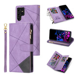 Funda Para Samsung Galaxy S22 Ultra 5g - Lila Con Tarjetero