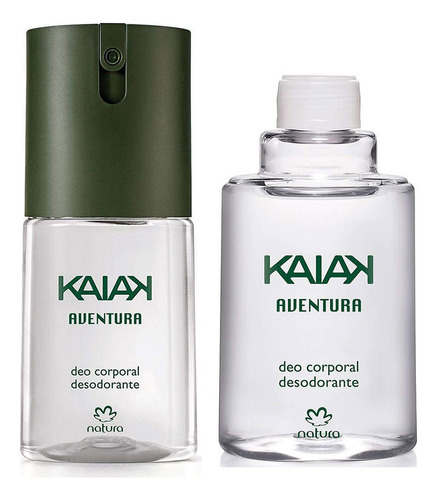 Kit Perfume Deo Corporal Masculino Kaiak Aventura 100ml E  Refil Natura Para Homem