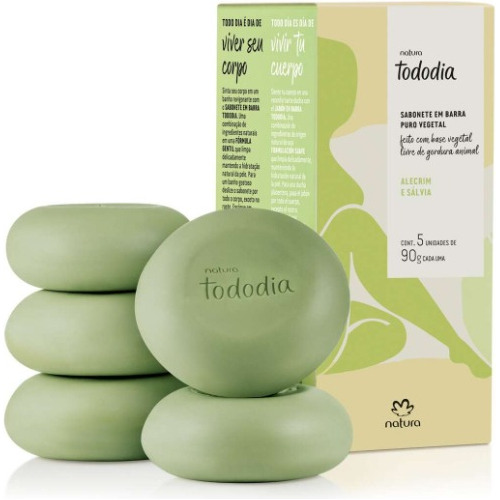 Sabonetes Natura Barra 5 Unidades 90g