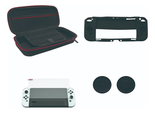 Funda Protectora Oled 5 En 1 Para Nintendo Switch, Color Negro