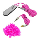 Kit Pedal + Cabo Rca Penélope Rosa + Brinde Tattoo Tatuagem 