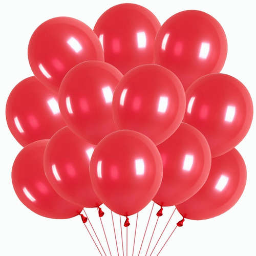 Pack De 100 Globos De Latex Rojo Para Bodas Y Fiestas.