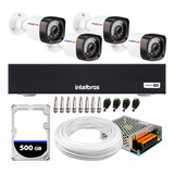 Kit 4 Câmeras Segurança Dvr Intelbras 3004c Com Hd Sata