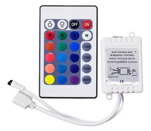 Controladora Rgb 24 Teclas Control Remoto De Tiras De Led