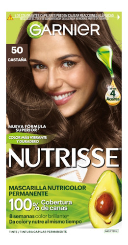 Kit De Coloración Permanente Garnier Nutrisse 4 Aceites T50