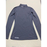 Playera Manga Larga Under Armour Gris Fitted Logo Bordado S