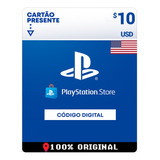 Cartão Playstation Card Cartão Psn $10 Dólares Usa Ps3 Ps4