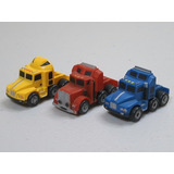Galoob Lote De 3 Micromachines Semi Trucks Amarillo Rojo 
