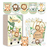 Kit Imprimible Animales Selva Safari Acuarela Personalizado