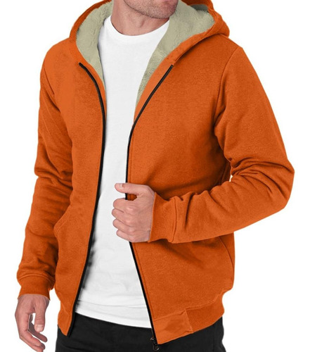 Jaqueta Blusa Moletom Grosso Forrado Peluciado Frio Inverno