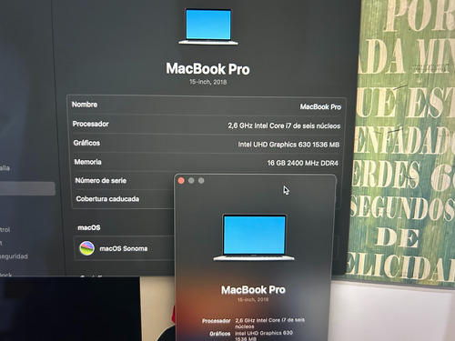 Macbook Pro A1990 (2018) Gris 15.4 , 16gb De Ram 512gb Ssd