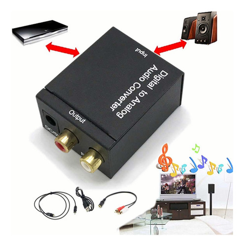 Adaptador De Audio Digital Analógico Coaxial Convertidor Rca