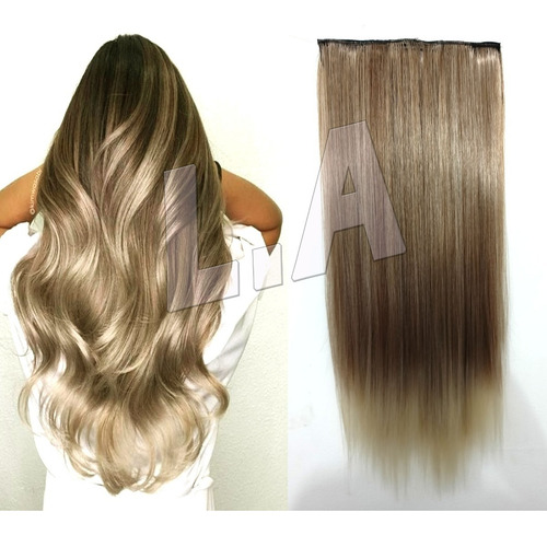 Aplique Cabelo Mega Hair 65cm Tic Tac Fibra Idêntico Humano