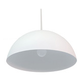 Lampara Colgante De Techo Media Esfera Ø40cm De Acero Color Blanco