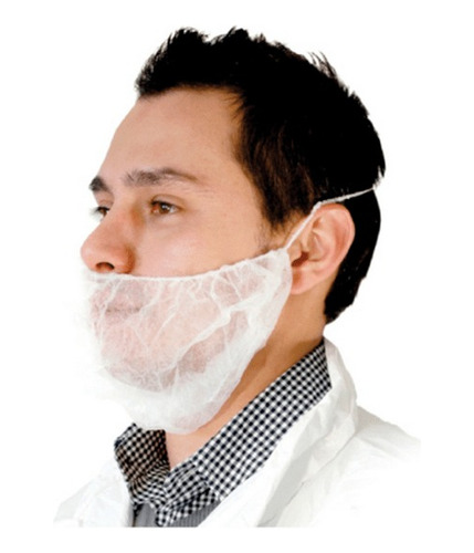 Cubre Barba Descartable Blanca Certificada Anmat X200 Uni