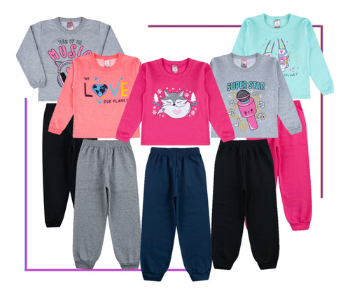 Kit 5 Conjunto Infantil Inverno Roupa De Frio Atacado Promo 