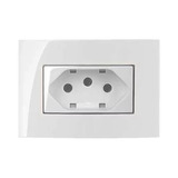 Conjunto Tomada P/ Madeira Móveis 2p+t 10a 250v Branco