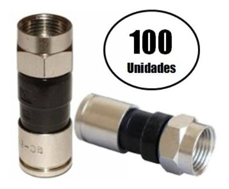 Conector Rg59/rg6 De Compressão (pacote Com 100 Unidades)