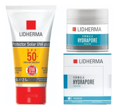 Kit Hydrapore Crema Gel + Protector Solar 50 Color Lidherma