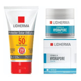 Kit Hydrapore Crema Gel + Protector Solar 50 Color Lidherma